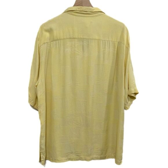 HAVANA JACK’S CAFE Silk Hawaiian Shirt Men’s XL Yellow Short Sleeve Button Up. - Picture 2 of 10